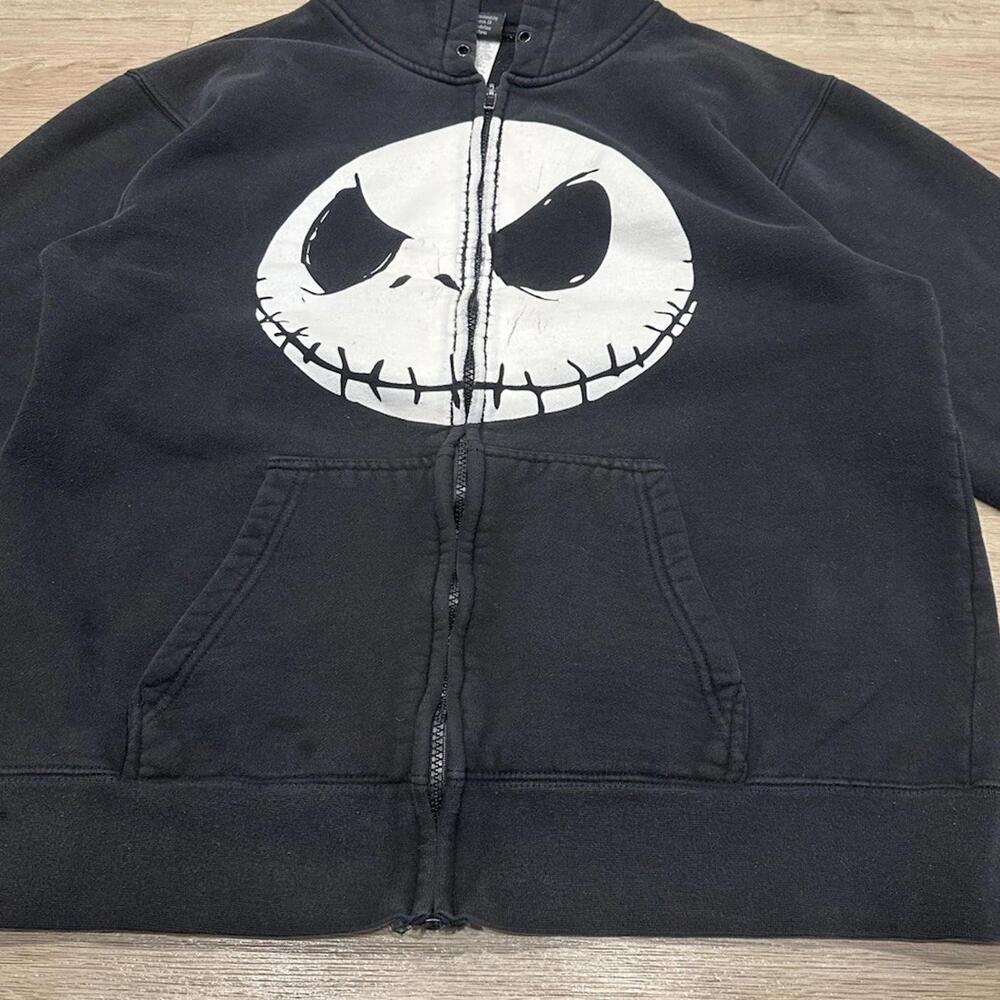 The Nightmare Before Christmas Jack Skellington Fade Black Zip Up Mens Hoodie XL - Picture 4 of 9